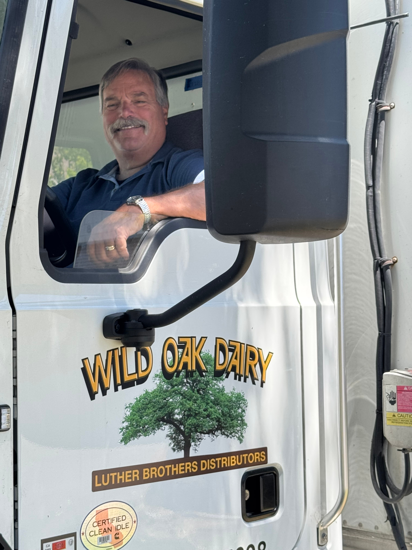 Wild Oak Dairy / Luther Brothers driver in the cab